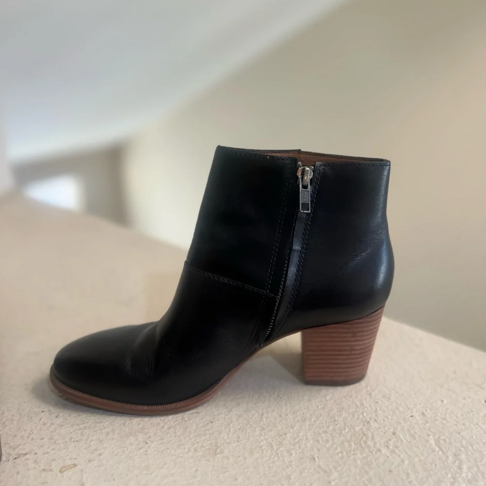 Madewell the Rosie Ankle Boot black leather booties work‎ casual fall winter 8.5